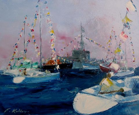 La fête de la mer - Huile sur toile - 46 x 55 cm - Francis Kuhlen