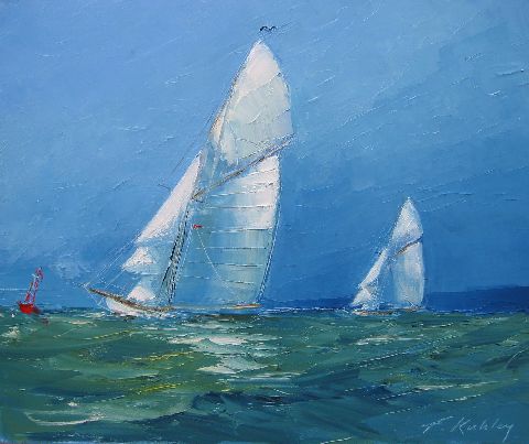 Le duel - Huile sur toile - 50 x 61 cm - Francis Kuhlen