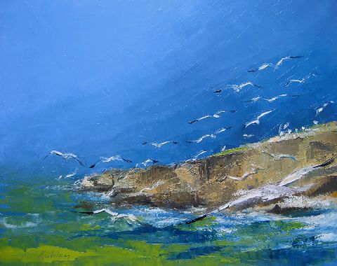 L'île aux oiseaux - Huile sur toile - 73 x 92 cm - Francis Kuhlen