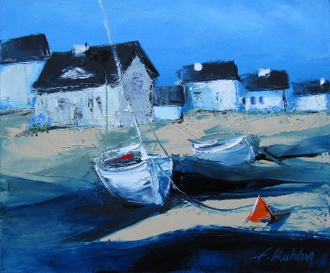 Basse mer - Huile sur toile - 46 x 55 cm - Francis Kuhlen