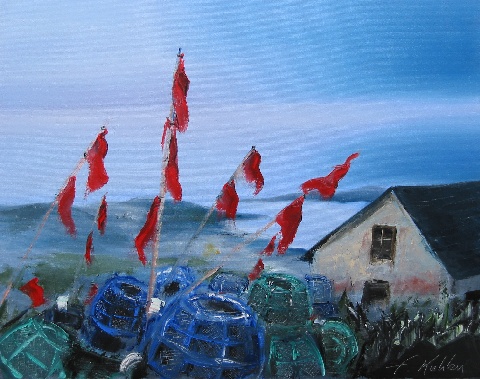 La maison du pêcheur - Huile sur toile - 73 x 92 cm - Francis Kuhlen