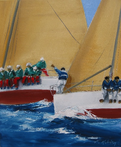 Bord à bord - Huile sur toile - 75 x 54 cm - Francis Kuhlen