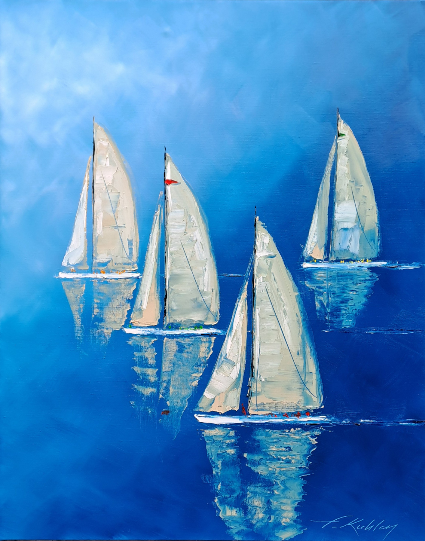 calme plat - Huile sur toile - 73 x 92 cm - Francis Kuhlen