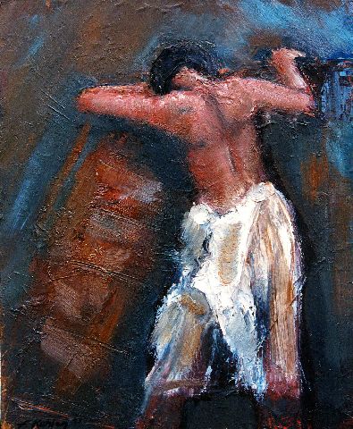 Pensées intimes - Huile sur toile - 46 x 55 cm - Francis Kuhlen