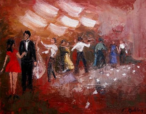 Le dancing - Huile sur toile - 73 x 92 cm - Francis Kuhlen