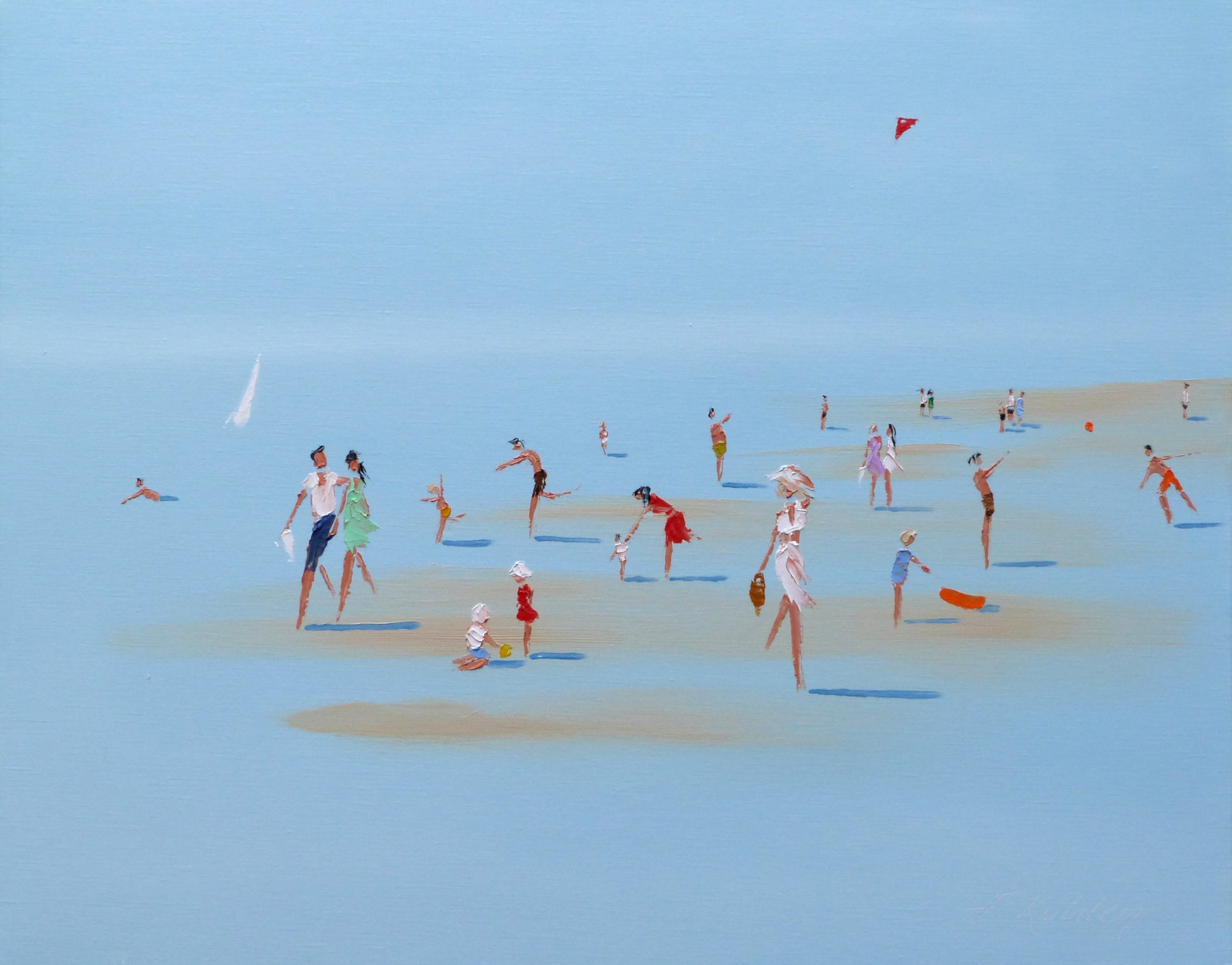 les pieds dans l'eau - Huile sur toile - 116 x 89 cm - Francis Kuhlen