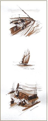 triptique encre - Encre - 50 x 61 cm - Francis Kuhlen