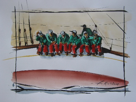 Au rappel - Aquarelle - 46 x 38 cm - Francis Kuhlen