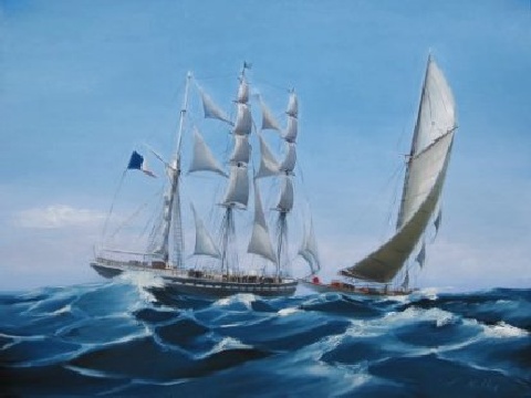la rencontre - Huile sur toile - 15 x 11 cm - Francis Kuhlen